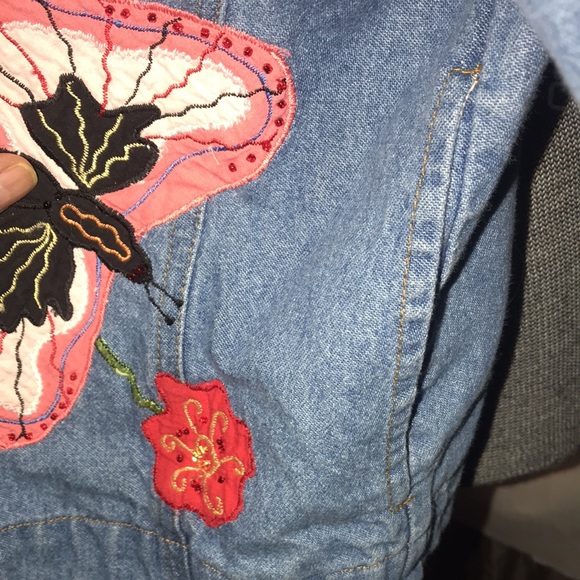 White Stag Women’s Denim Butterfly Patchwork Jacket - Size Small 4/6 - Picture 3 of 8